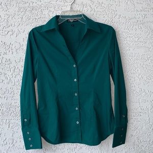 Emerald green button down blouse